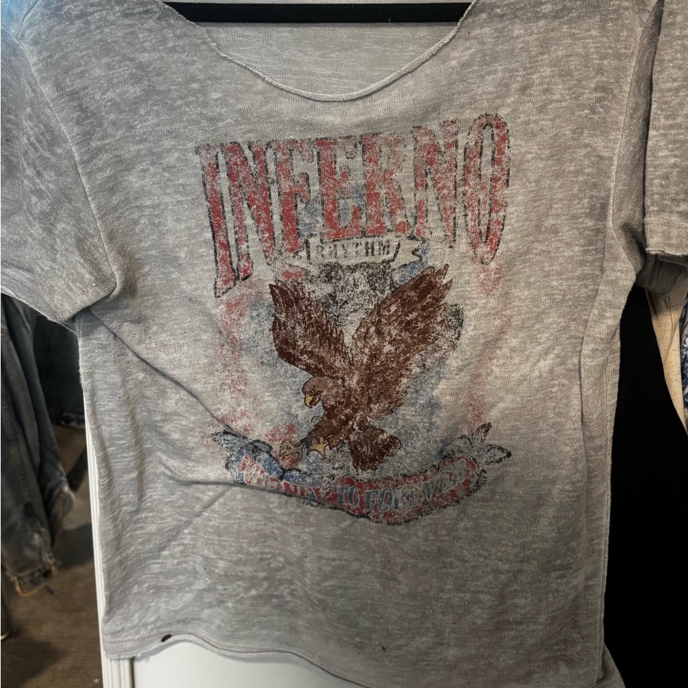 Gray Graphic T-Shirt with Eagle Design
